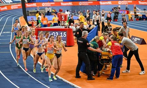 Courtney-Bryant wins 3,000m European Indoor silver after Koster’s horror fall