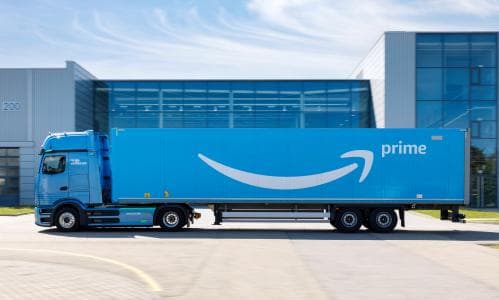 Amazon makes ‘largest ever’ UK order of electric trucks to cut carbon emissions